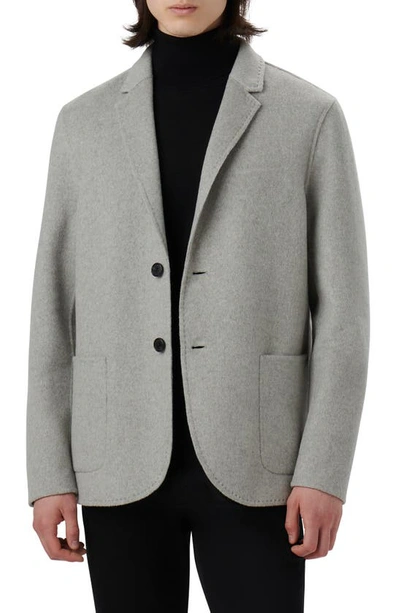 Shop Bugatchi Wool Blend Double Button Blazer In Platinum