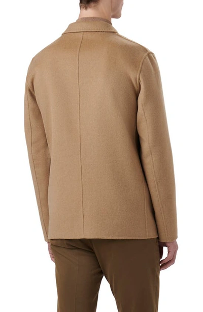 Bugatchi Wool Blend Double Button Blazer In Camel