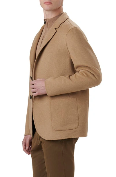 Shop Bugatchi Wool Blend Double Button Blazer In Camel