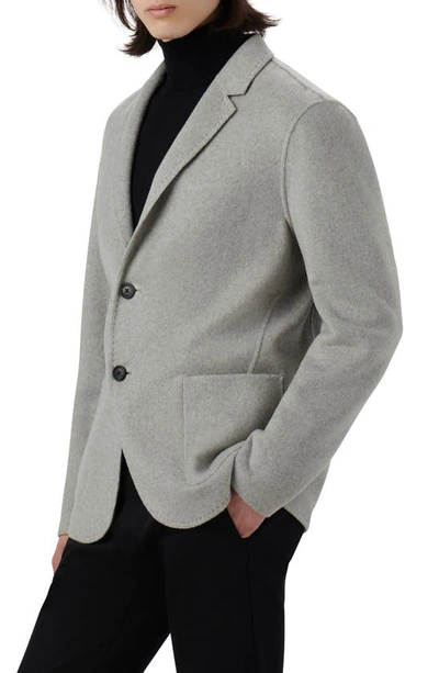 Bugatchi Wool Blend Double Button Blazer In Platinum