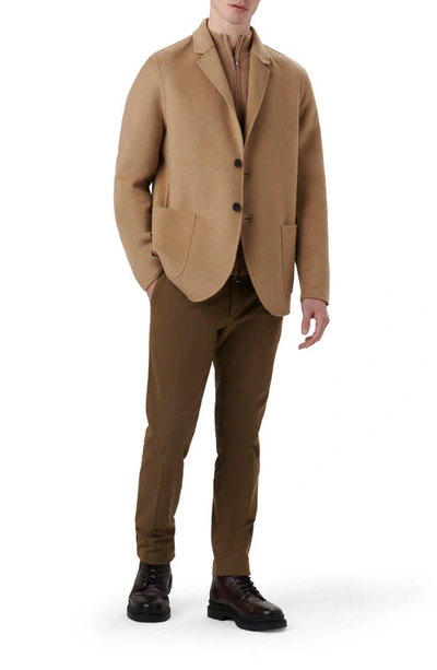 Bugatchi Wool Blend Double Button Blazer In Camel