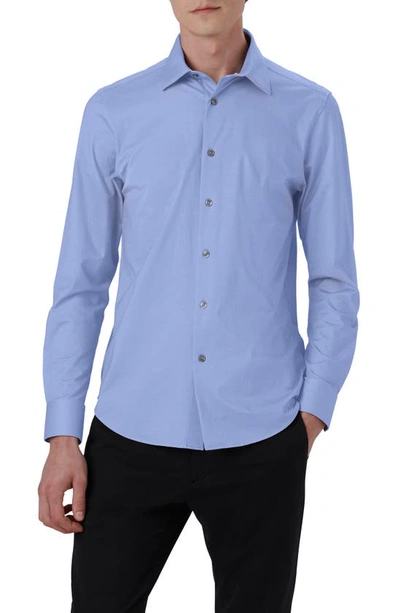 Shop Bugatchi James Ooohcotton® Trim Fit Stripe Button-up Shirt In Lavender