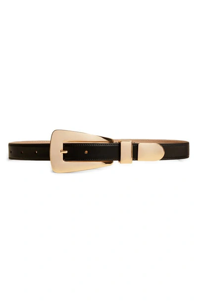Khaite 30mm Lucca Leather Buckle Belt In Black