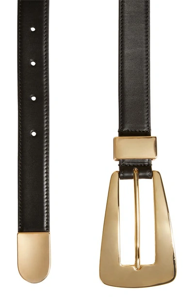 Khaite 30mm Lucca Leather Buckle Belt In Black