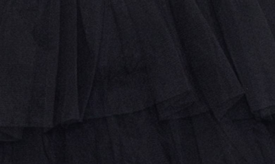 Betsy & Adam Corset Tiered Ruffle Off The Shoulder Tulle Minidress In Black