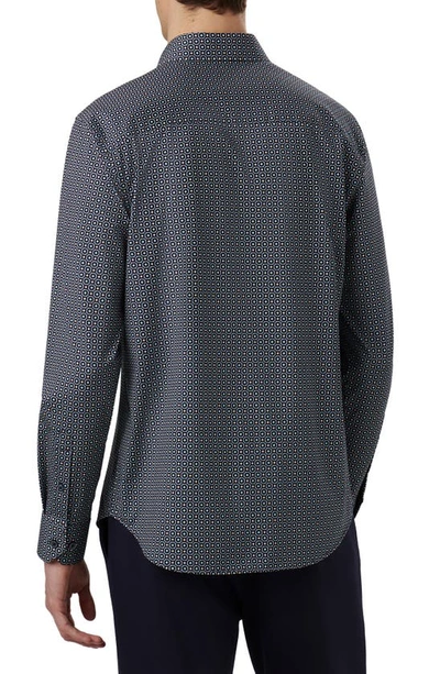 Bugatchi Men's Ooohcotton Tech James Geometric Long-sleeve Shirt In Turquoise