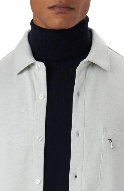 Shop Bugatchi Cotton Blend Shirt Jacket In Chalk