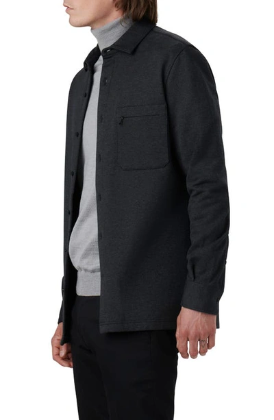 Shop Bugatchi Cotton Blend Shirt Jacket In Caviar