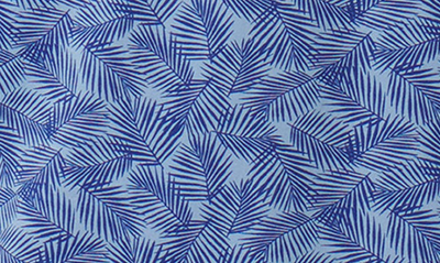 Bugatchi Ooohcotton® Frond Print Stretch Cotton Quarter Zip Pullover In Air-blue