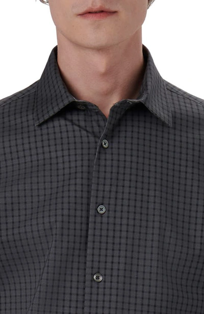 Bugatchi James Ooohcotton® Check Print Button-up Shirt In Anthracite