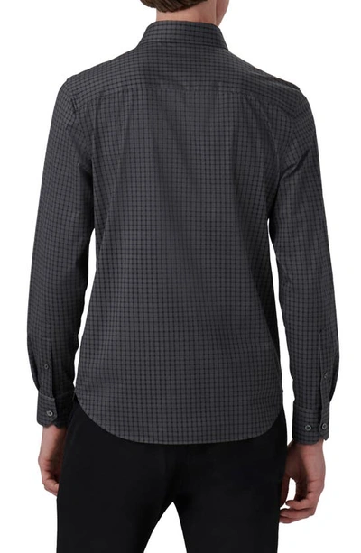 Shop Bugatchi James Ooohcotton® Check Print Button-up Shirt In Anthracite