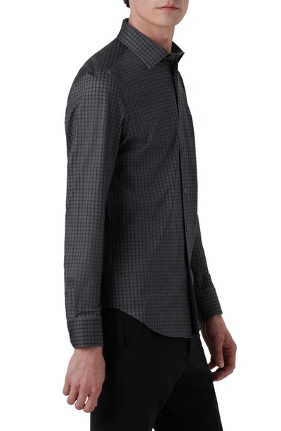 Bugatchi James Ooohcotton® Check Print Button-up Shirt In Anthracite
