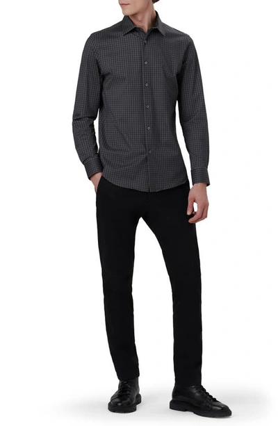 Shop Bugatchi James Ooohcotton® Check Print Button-up Shirt In Anthracite