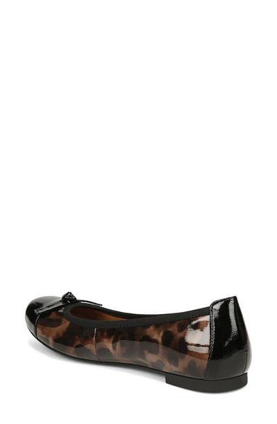 Vionic Amorie Cap Toe Ballet Flat In Black Leopard