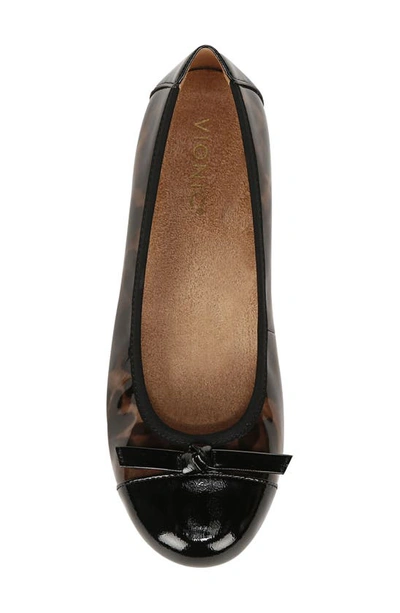 Vionic Amorie Cap Toe Ballet Flat In Black Leopard