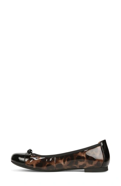 Vionic Amorie Cap Toe Ballet Flat In Black Leopard