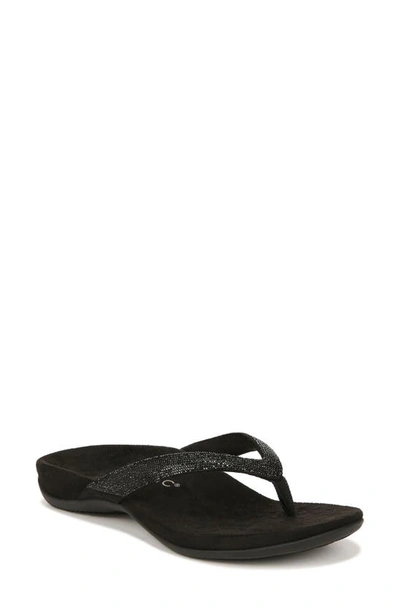 Shop Vionic Dillon Shine Flip Flop In Black