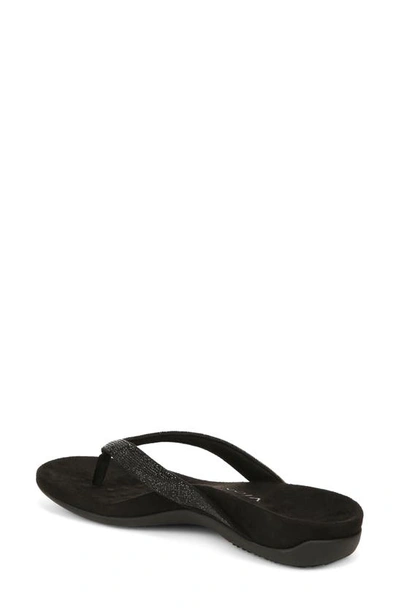 Shop Vionic Dillon Shine Flip Flop In Black