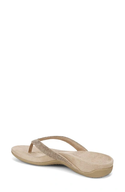 Vionic Dillon Shine Flip Flop In Champagne