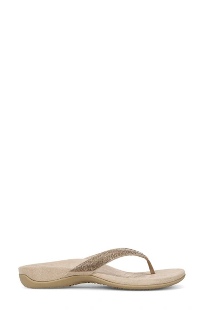 Vionic Dillon Shine Flip Flop In Champagne
