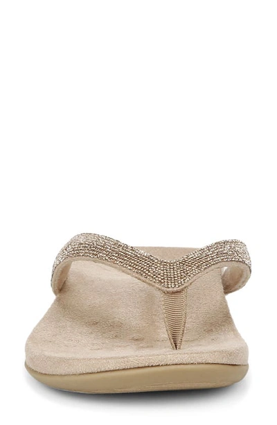 Vionic Dillon Shine Flip Flop In Champagne