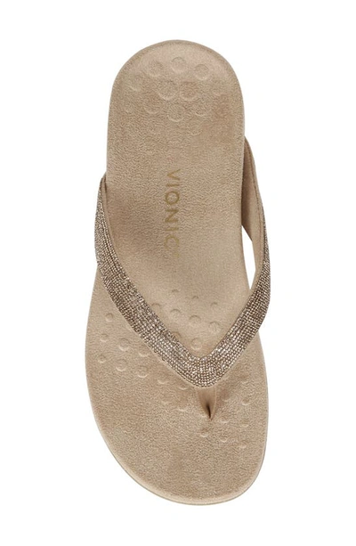Vionic Dillon Shine Flip Flop In Champagne