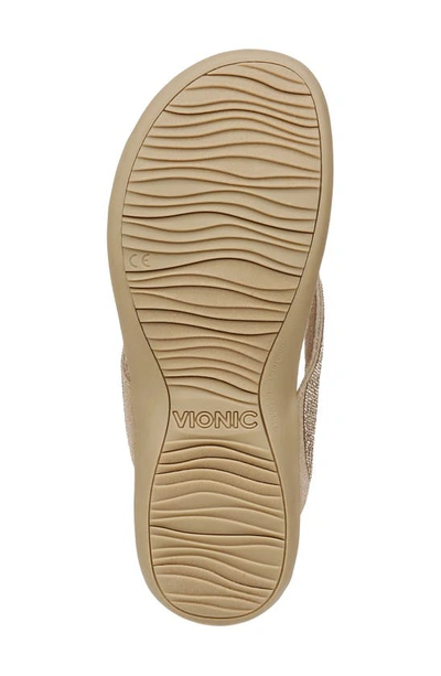 Vionic Dillon Shine Flip Flop In Champagne