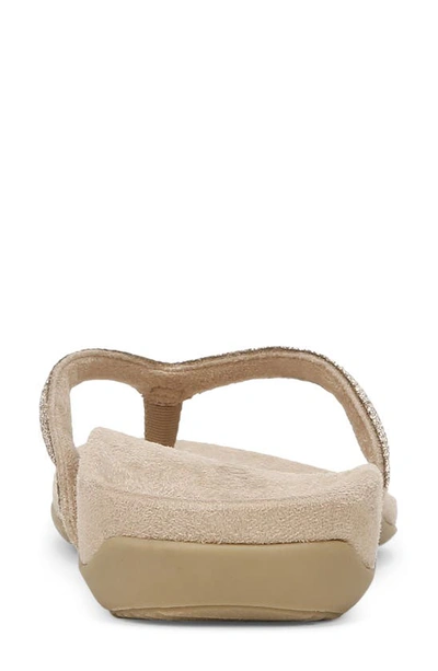 Vionic Dillon Shine Flip Flop In Champagne