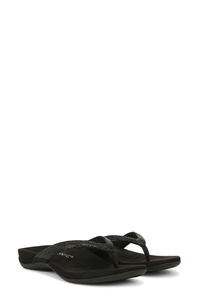 Vionic Bella Womens Slip On Thong Sandals In Black