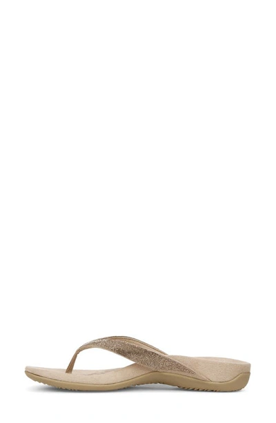 Vionic Dillon Shine Flip Flop In Champagne