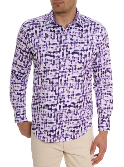 Shop Robert Graham Deluca Long Sleeve Button Front Shirt In Purple