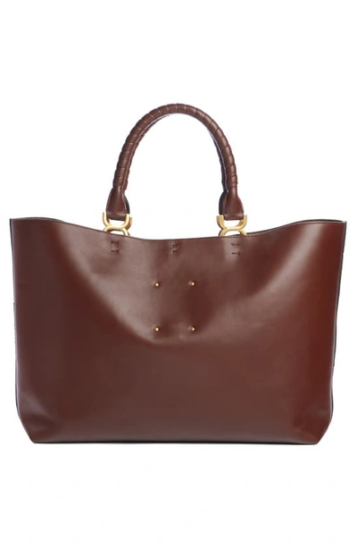 Shop Chloé Marcie Patchwork Suede & Leather Tote In Caramel 247