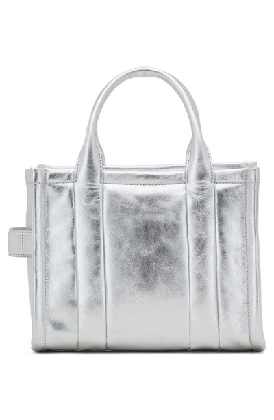 Marc Jacobs The Mini Leather Tote Bag In Silver