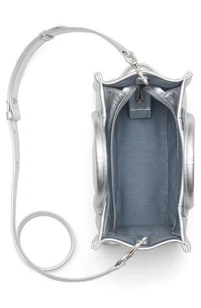 Marc Jacobs The Mini Leather Tote Bag In Silver