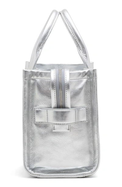 Marc Jacobs The Mini Leather Tote Bag In Silver
