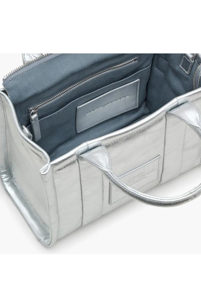 Marc Jacobs The Mini Leather Tote Bag In Silver