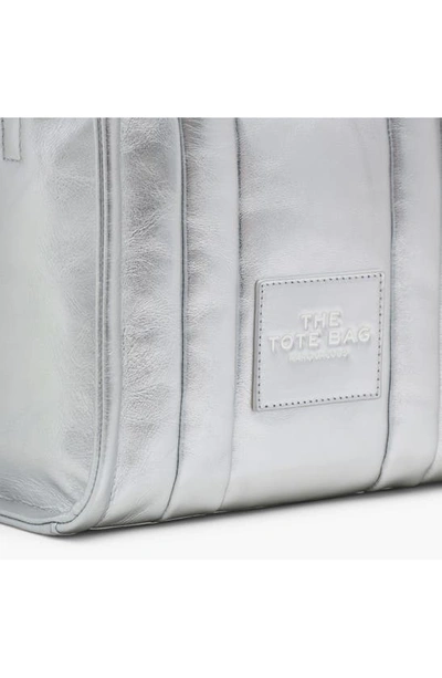 Marc Jacobs The Mini Leather Tote Bag In Silver
