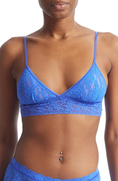 Shop Hanky Panky Signature Lace Padded Bralette In Blue Solace