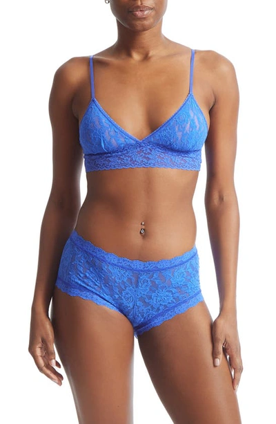 Shop Hanky Panky Signature Lace Padded Bralette In Blue Solace