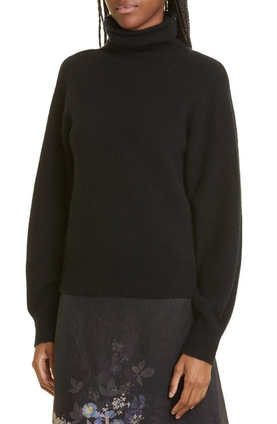 Shop Zimmermann Brushed Merino Wool Turtleneck Sweater In Black