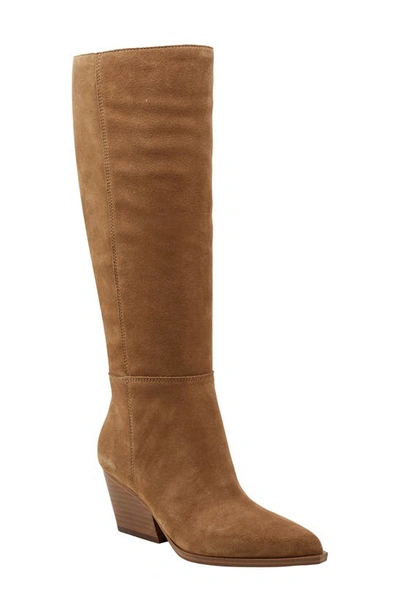 Shop Marc Fisher Challi Pointed Toe Knee High Boot In Dark Brown 200