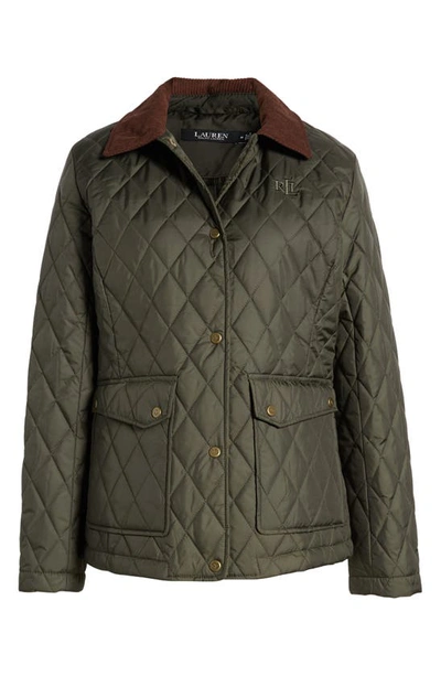 Shop Lauren Ralph Lauren Diamond Quilted Barn Jacket In Litchfield Loden