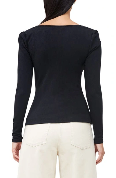 Shop French Connection Sonya Rib Sweetheart Neck Top In Blackout