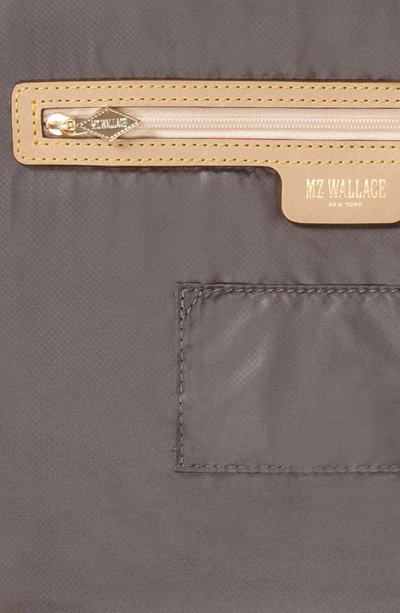 Mz Wallace Sutton Deluxe Small Metallic Top-handle Bag In Magnet