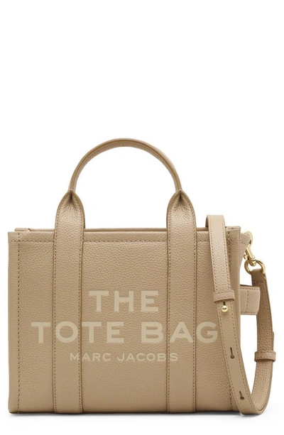 Shop Marc Jacobs The Leather Small Tote Bag In Camel