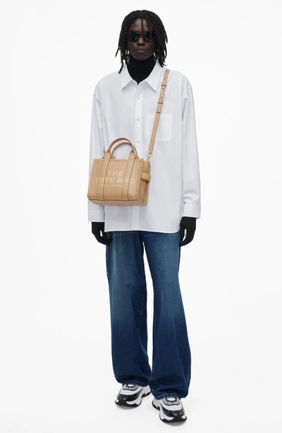 Shop Marc Jacobs The Leather Small Tote Bag In Camel