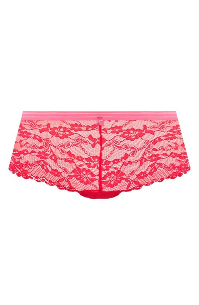 Shop Freya Offbeat Lace Boyshorts In Chilli Red