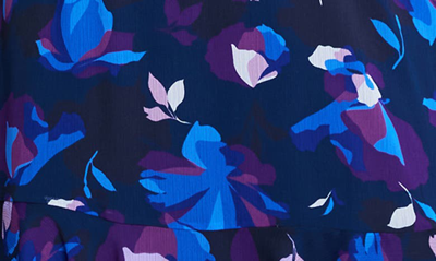 Shop Estelle Midnight Blossom Ruffle Dress In Blue Multi Print