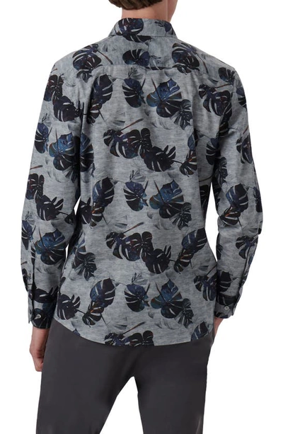 Bugatchi Julian Shaped Fit Print Button-up Shirt In Grey