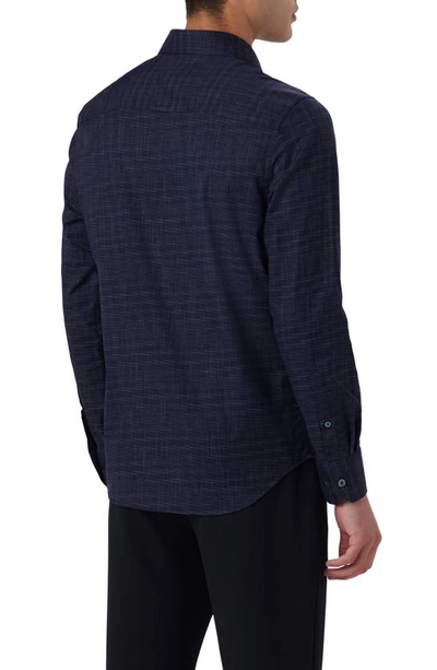 Bugatchi Julian Shaped Fit Print Button-up Shirt In Navy